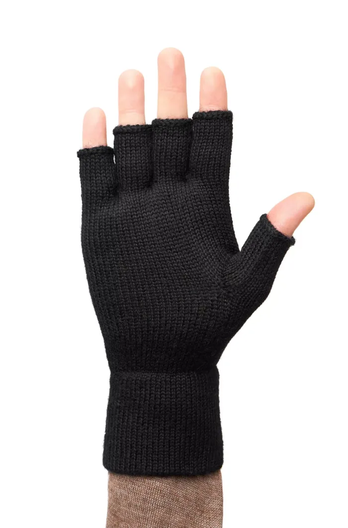 Alpaka Handschuhe HALBFINGER aus 100% Baby Alpaka – Bild 2